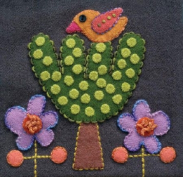 Wool Applique Pack Bird and Tree-2