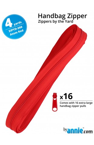 Handbag zipper 4 yards-atom red 260