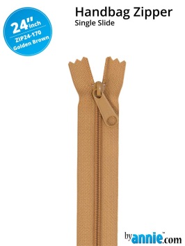 Handbag zipper 24inch-golden brown 170