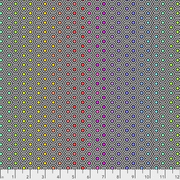 Tula Pink True Colors Hexie Rainbow - ink