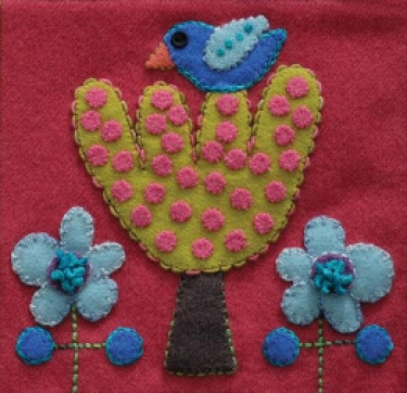 Wool Applique Pack Bird and Tree-1