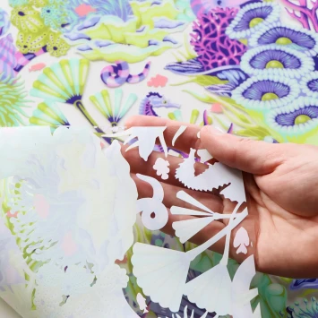 PRE ORDER Tula Pink Floral Reef Reef What You Sew Vinyl 1/2 Yard